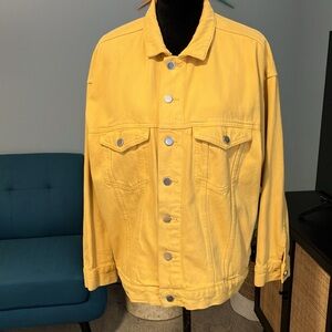 Women’s & Denim size 10 Mustard Marigold Yellow Utility Trucker Jean Jacket